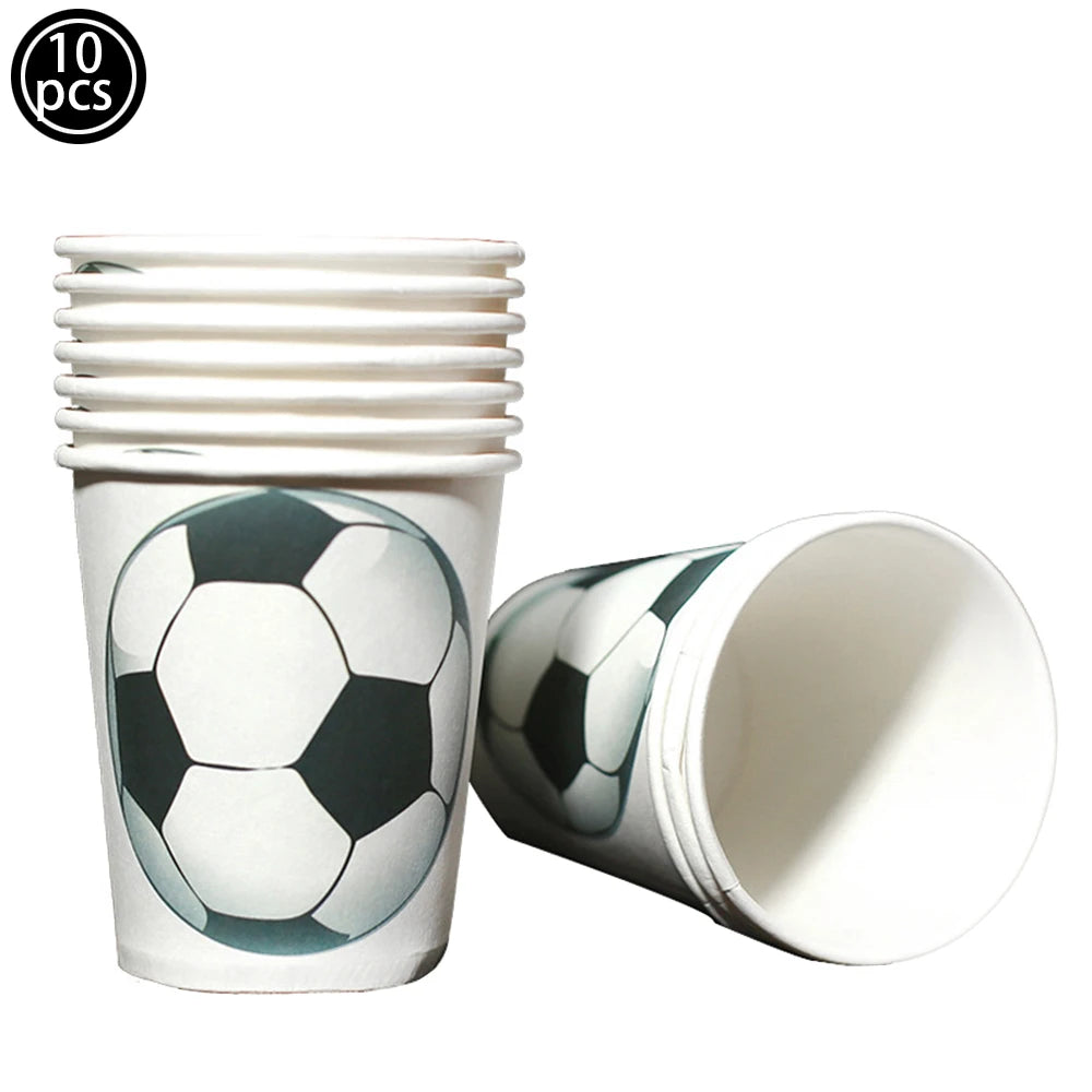 Soccer Party Disposable Tableware Paper Plates Cups Napkins Tablecloth Soccer Birthday Party Decoration Good Vibrations