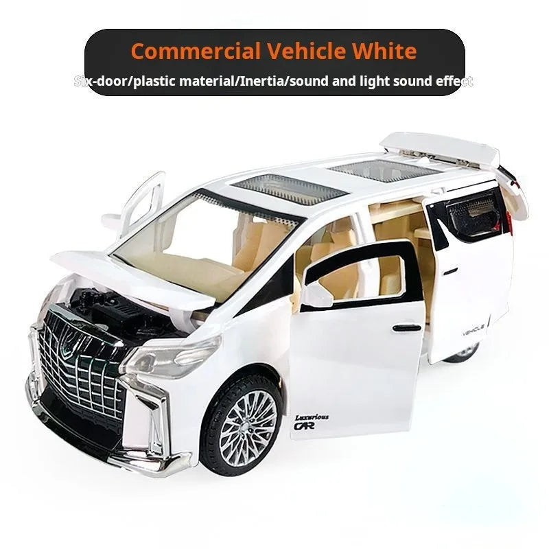 1:32 Children's Inertia Pull-back Car Toy with Lighting Sound Simulation Commercial Car Model Boy Gift Toy Car Kids Holiday Gift Good Vibrations