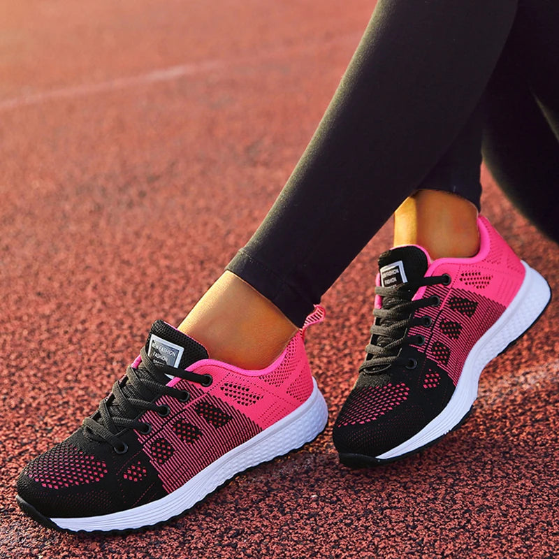 Sneaker Woman Shoes Fashion Lace Up Sneakers For Woman Non-Slip Women's Sports Shoes Trainers Women's Vulcanize Shoes Footwear Good Vibrations