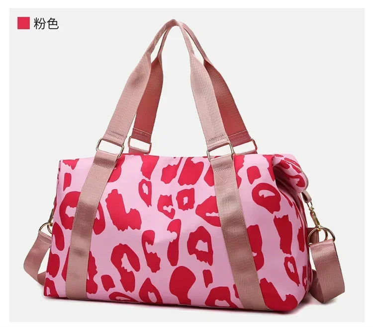 Women Travel Bags Duffle Shoulder Bag Large Multi-functional for Girls Female Big Capacity Sports Storage Fitness Handbag Good Vibrations