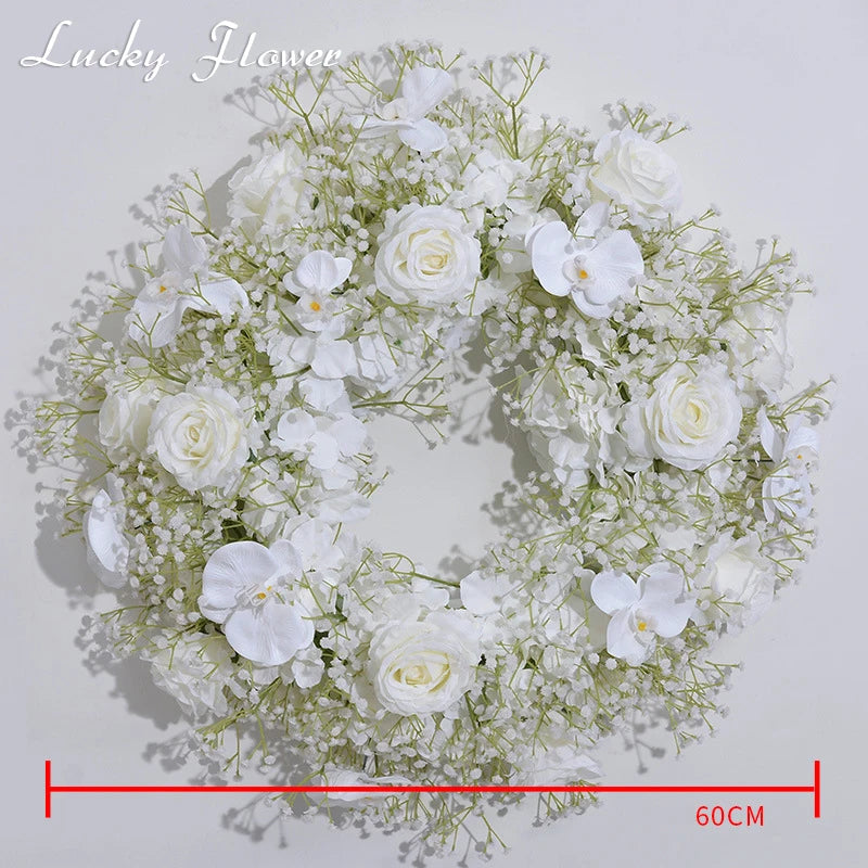 Artificial flowers Wreath Wedding Decoration Table Frame decor Floral Centerpiece Flower Backdrop Arrangement Flower Row Good Vibrations