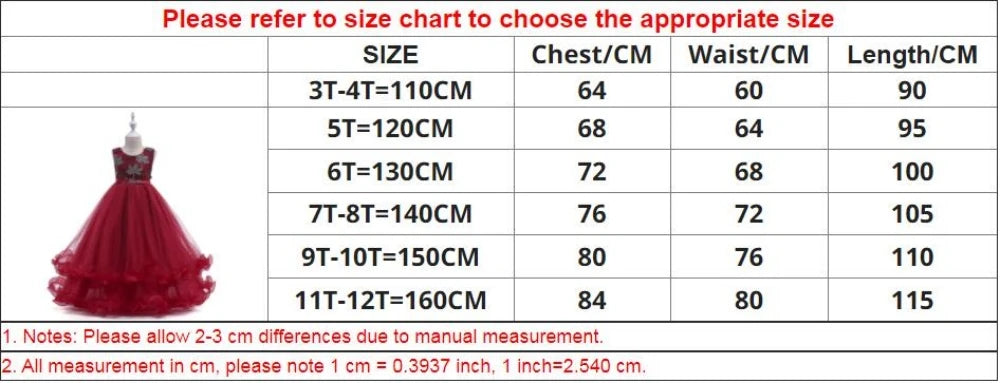 Elegant Bridesmaids Flower Party Girls Dress Embroidery Birthday Wedding Princess Dresses For Girls School Evening Prom Costumes Good Vibrations