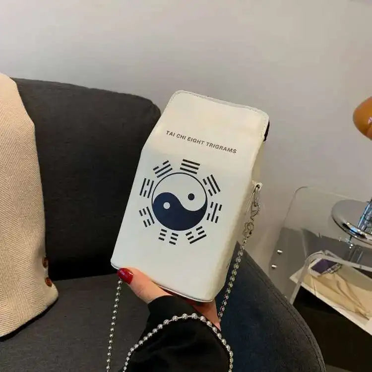 Printed Graffiti Small Square Bag Fashion Cool Crossbody Bag Funny Box Shoulder Bag For Girls Good Vibrations
