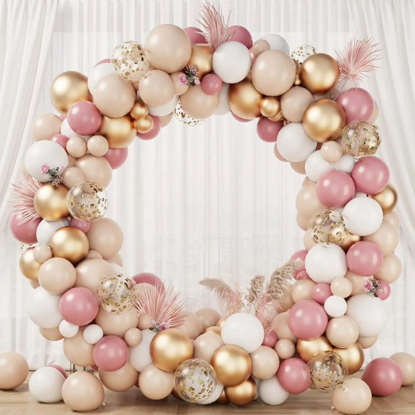 Blue White Metallic Balloons Garland Kit Gold Confetti Balloon Arch for Baby Shower Birthday Graduation Wedding Party Decoration Good Vibrations