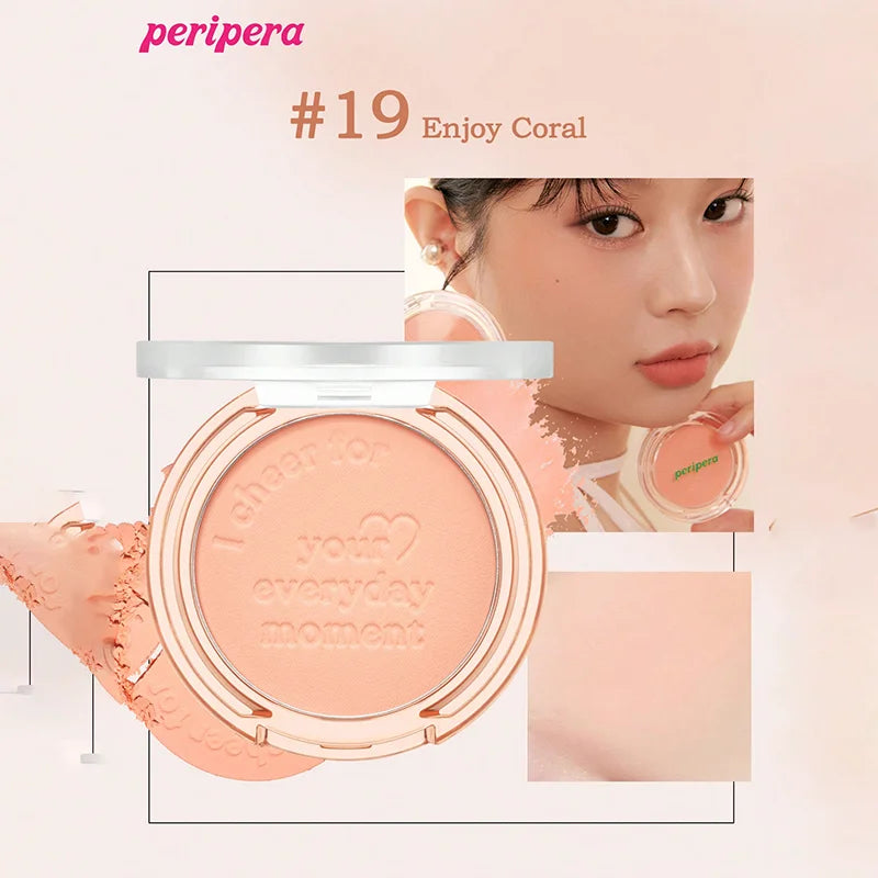 Single Color Blush Palette, Matte Fine Powder Cheek Blush, Non-Cakey, Long-Lasting, Nude Makeup, K-Beauty Cosmetic Good Vibrations