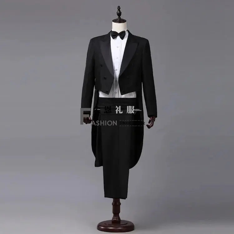 2024 Bent Flower Red/black /white Men's Dress Tuxedo Set Two-pieces,magician's Stage Performance, Conductor's Blazer Jacket Good Vibrations