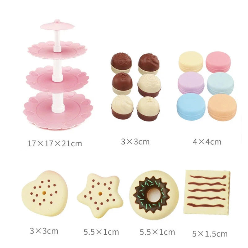 DIY Pretend Play Toy Simulation Tea Set Tableware Play House Kitchen Afternoon Tea Game Toys Gifts For Children Kids Girls Good Vibrations