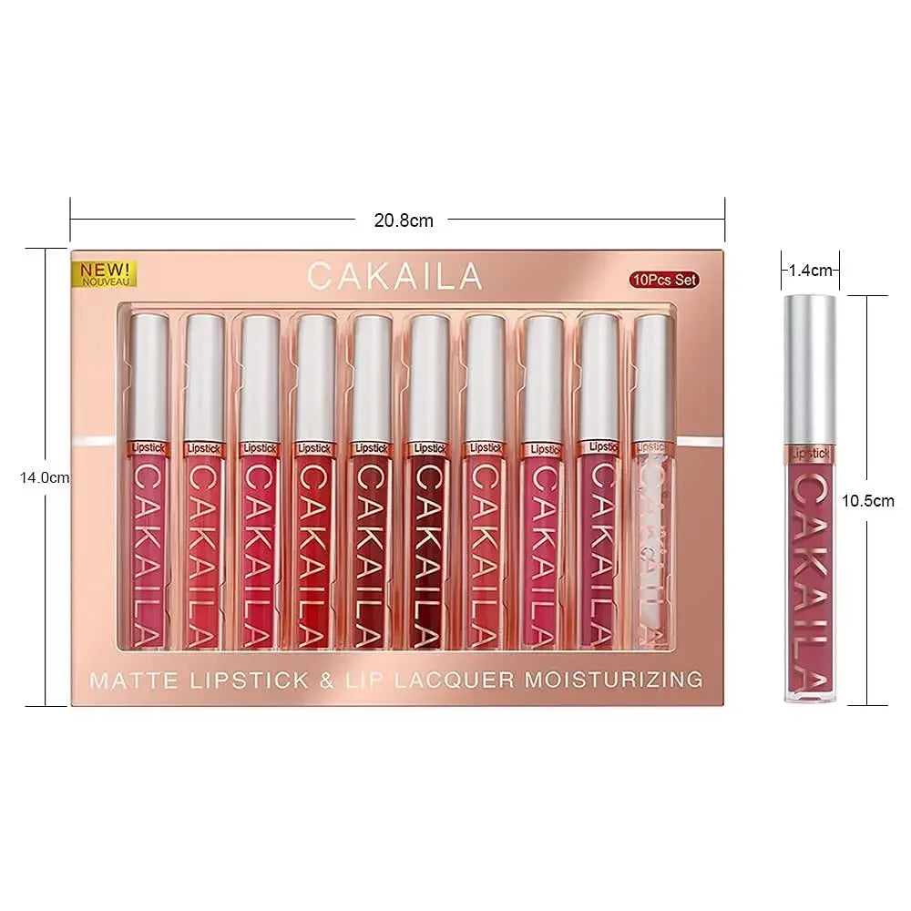 10/6 PCS Lipstick Set Matte Nude Liquid Lip Stain Makeup for women Non stick Cup Lip Gloss Waterproof Long lasting Cosmetics Good Vibrations