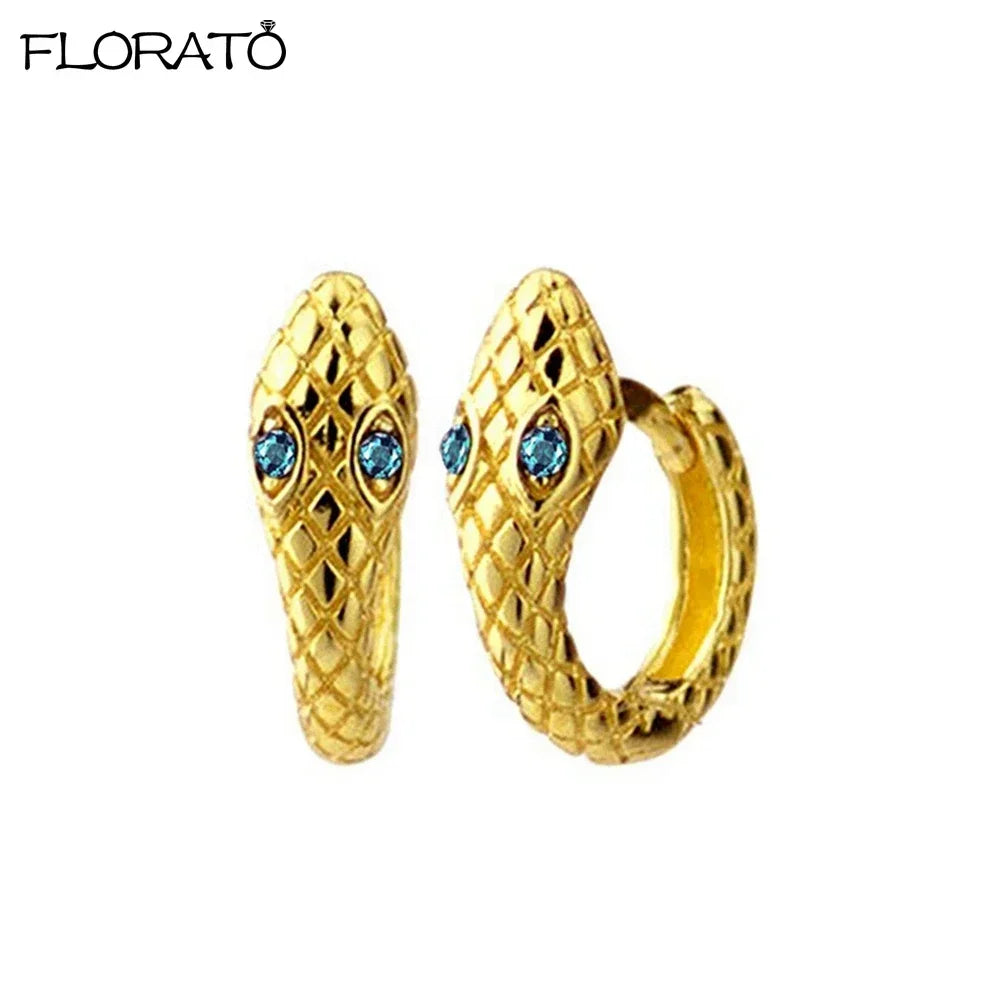 925 Sterling Silver Needle Summer Blue Earrings Trend 18K Gold Hoop Earrings for Women Fashion Puncture Jewelry Ear Accessories Good Vibrations