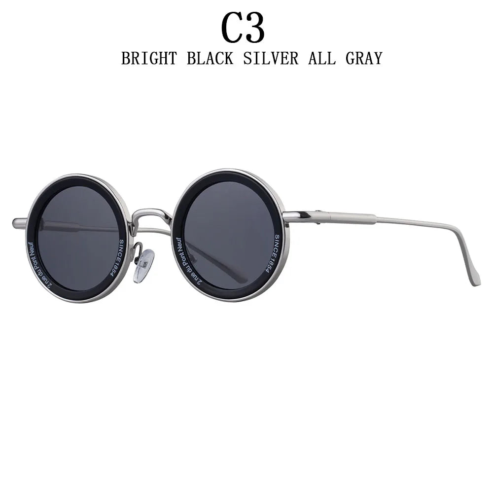 Round Steampunk Sunglass Men Vintage Punk Sunglasses Women Trendy Retro Fashion Glasses Gafas De Sol Hombre Lunette Soleil Femme Good Vibrations