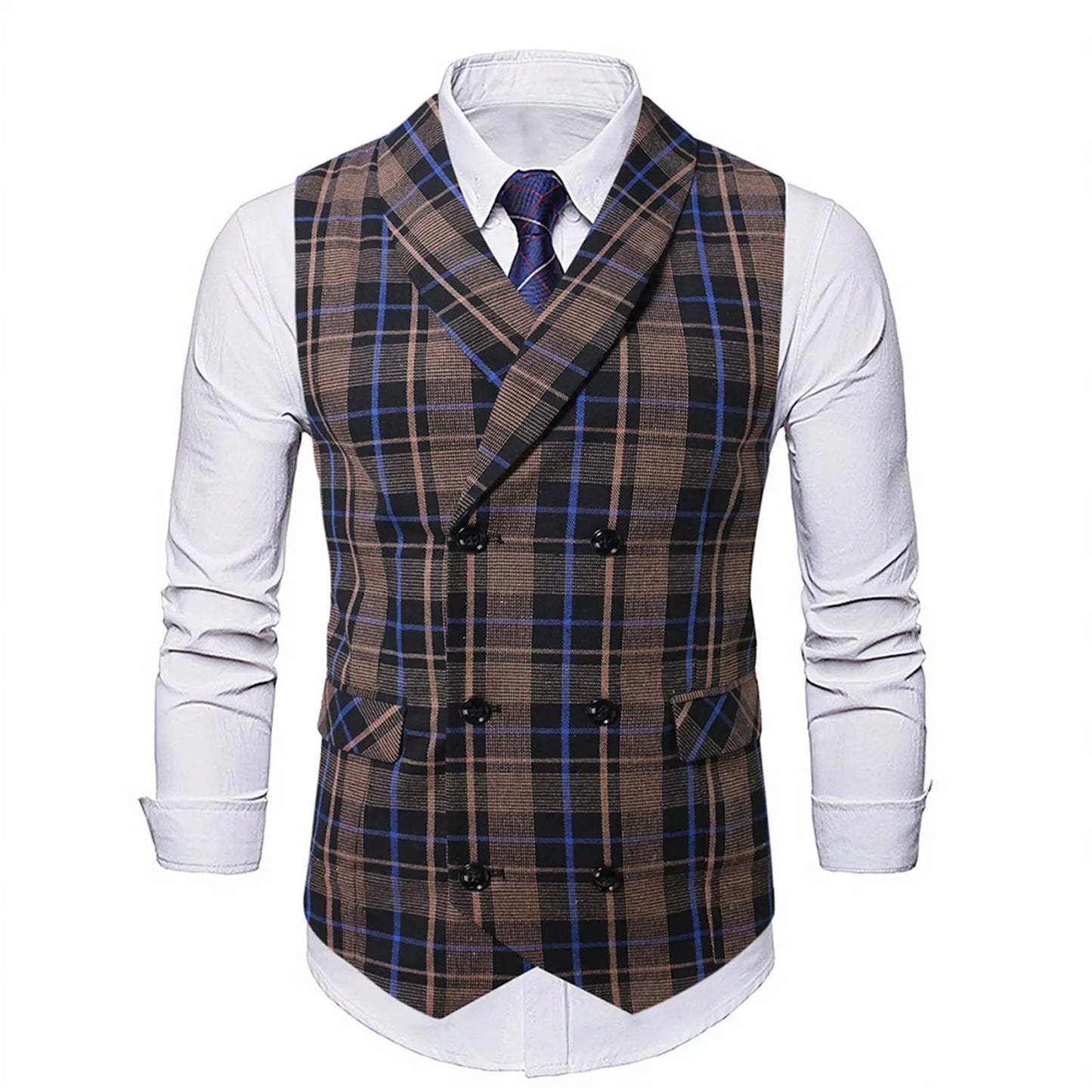 2025 Men's Spring Casual Single Button Suit Vest V Neck New Style  British Men's Suit Vest Waistcoat Formal Business Suit Vest Good Vibrations