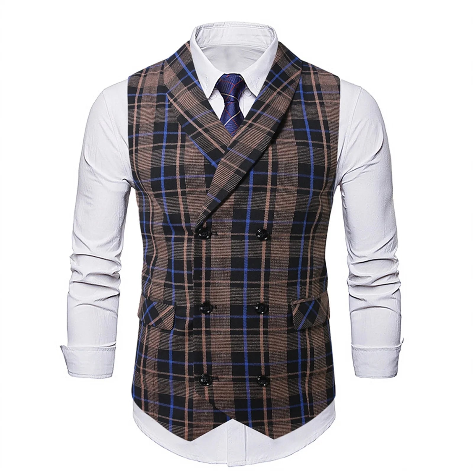2025 Men's Spring Casual Single Button Suit Vest V Neck New Style  British Men's Suit Vest Waistcoat Formal Business Suit Vest Good Vibrations