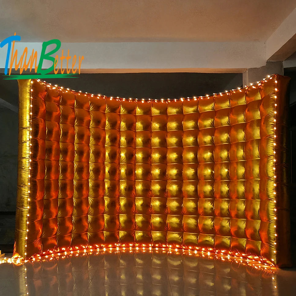 Wedding Party 10ft Photo Booth Backdrop Inflatable Wall Silver Or Gold Fotobudka 360 Photo Booth Wall For Party Event Good Vibrations