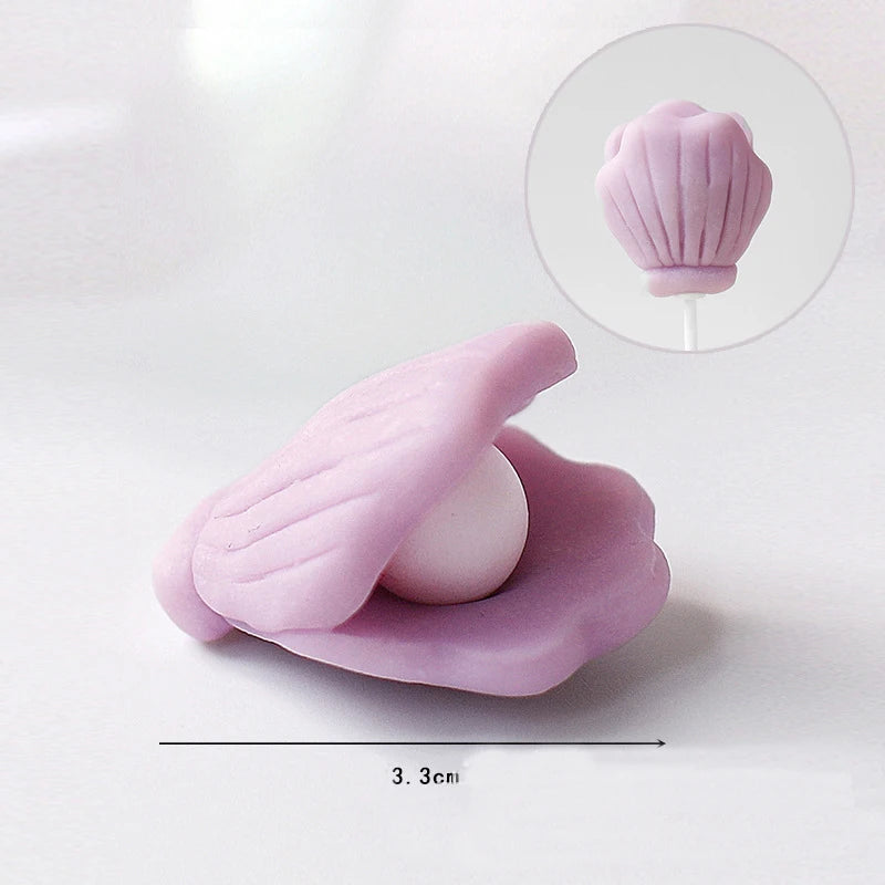 Mermaid Theme Cake Toppers Shell Starfish Fish Tail Children Girl Birthday Wedding Baby Shower Party Cake Decorations Supplies Good Vibrations