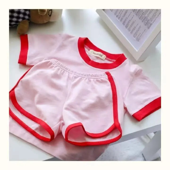Girls Clothing Suit Children Short-Sleeved Shirt Shorts 2Pcs Sets Baby Fashion Summer Star Outfits 2 4 6 7 14T Good Vibrations