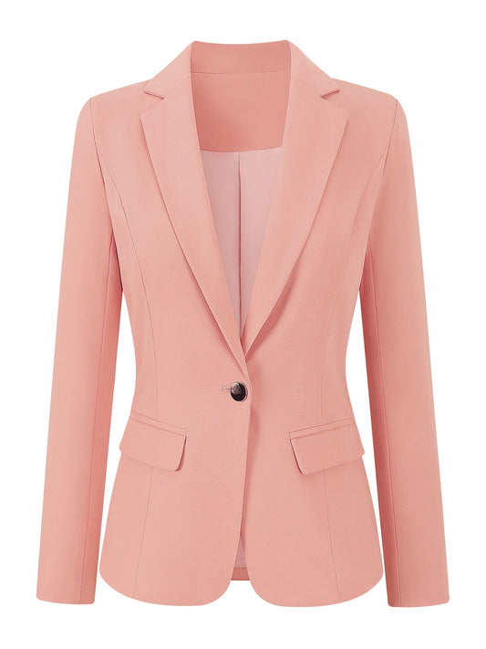 Women's Casual Elegant Jacket Blazer,  Design Stitching Sleeves Buttoned and Double Pockets Fine Jackets ,Suitable All Seasons Good Vibrations