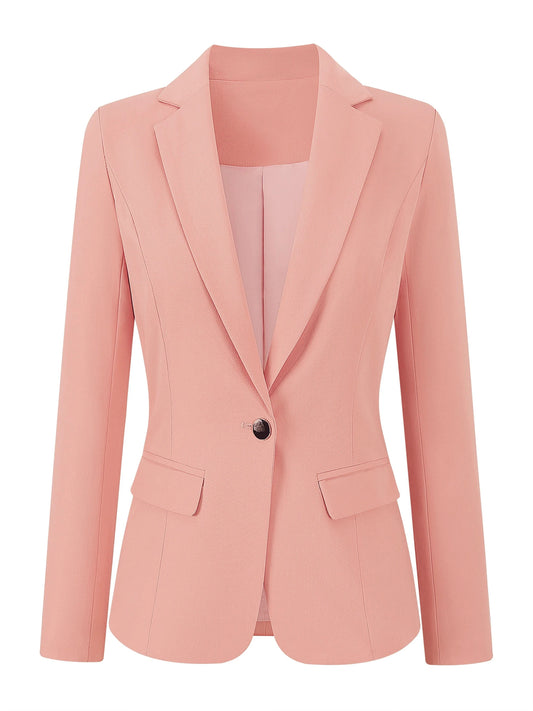 Women's Casual Elegant Jacket Blazer, Design Stitching Sleeves Buttoned and Double Pockets Fine Jackets ,Suitable All Seasons Good Vibrations