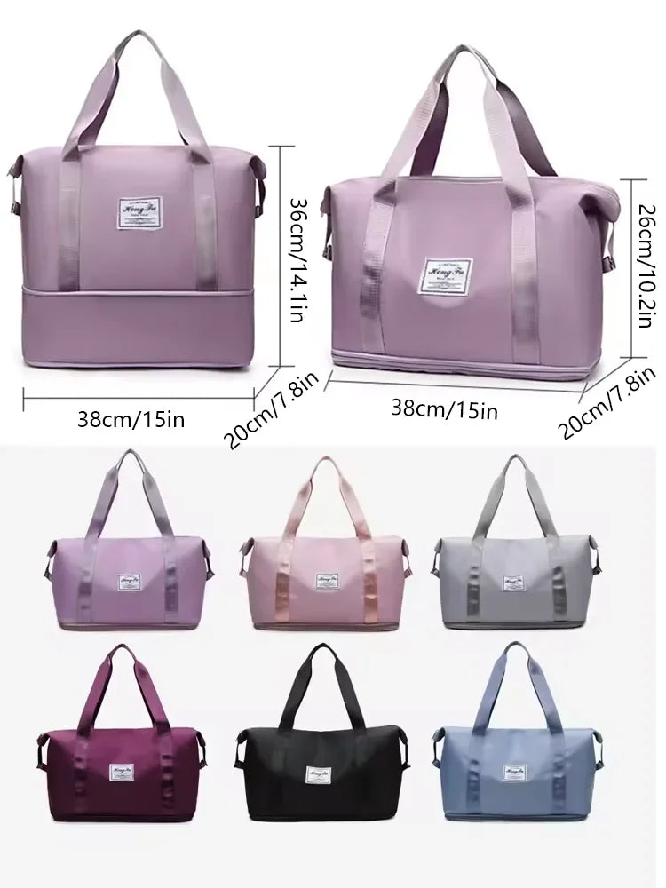 Carry On Travel Duffle Bag Waterproof Sports Gym Tote Bags for Women Large Capacity Storage Luggage Handbag Good Vibrations