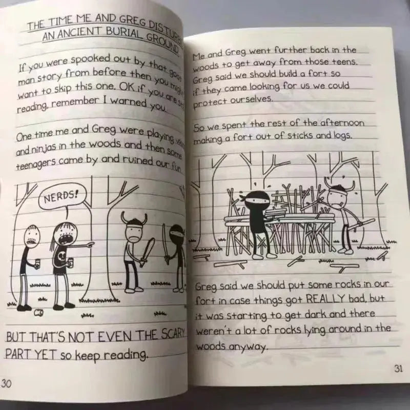 Random 2 Different Books English Diary of A Wimpy Kid Comic Novel Storybook Children Reading Literature Gift Good Vibrations