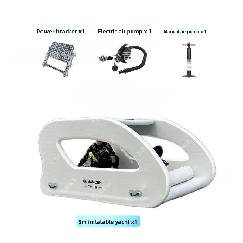 Water Inflatable Yacht Slide Portable Storage Outdoor Yacht Solar Perpetual Motion Machine Floating Bed Luya Hovercraft Good Vibrations