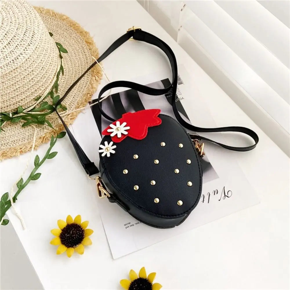 Mini Purse Cute Strawberry Purse Toddler Kids Wallet Shoulder Bag Crossbody Bags for Little Girls Good Vibrations