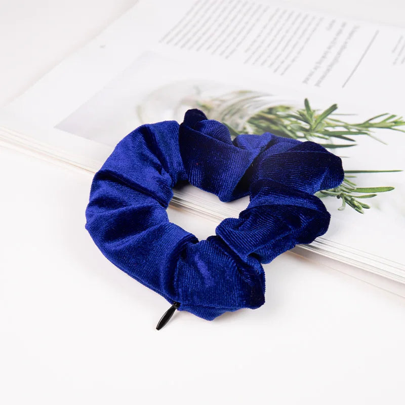 Portable Hidden Safe Sight Secret Hair Tie Storage Case Hair Scrunchie With Zipper Hide Key Cash jewelry For Travel Outdoor Good Vibrations