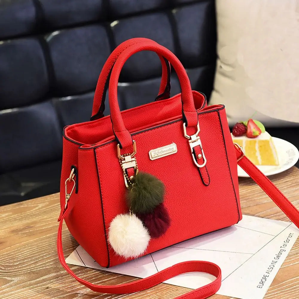 PU Leather Ladies HandBags Women Vintage Purse Plush Tassel Messenger Bags Tote Boston Shoulder Crossbody Bag Large Capacity Good Vibrations