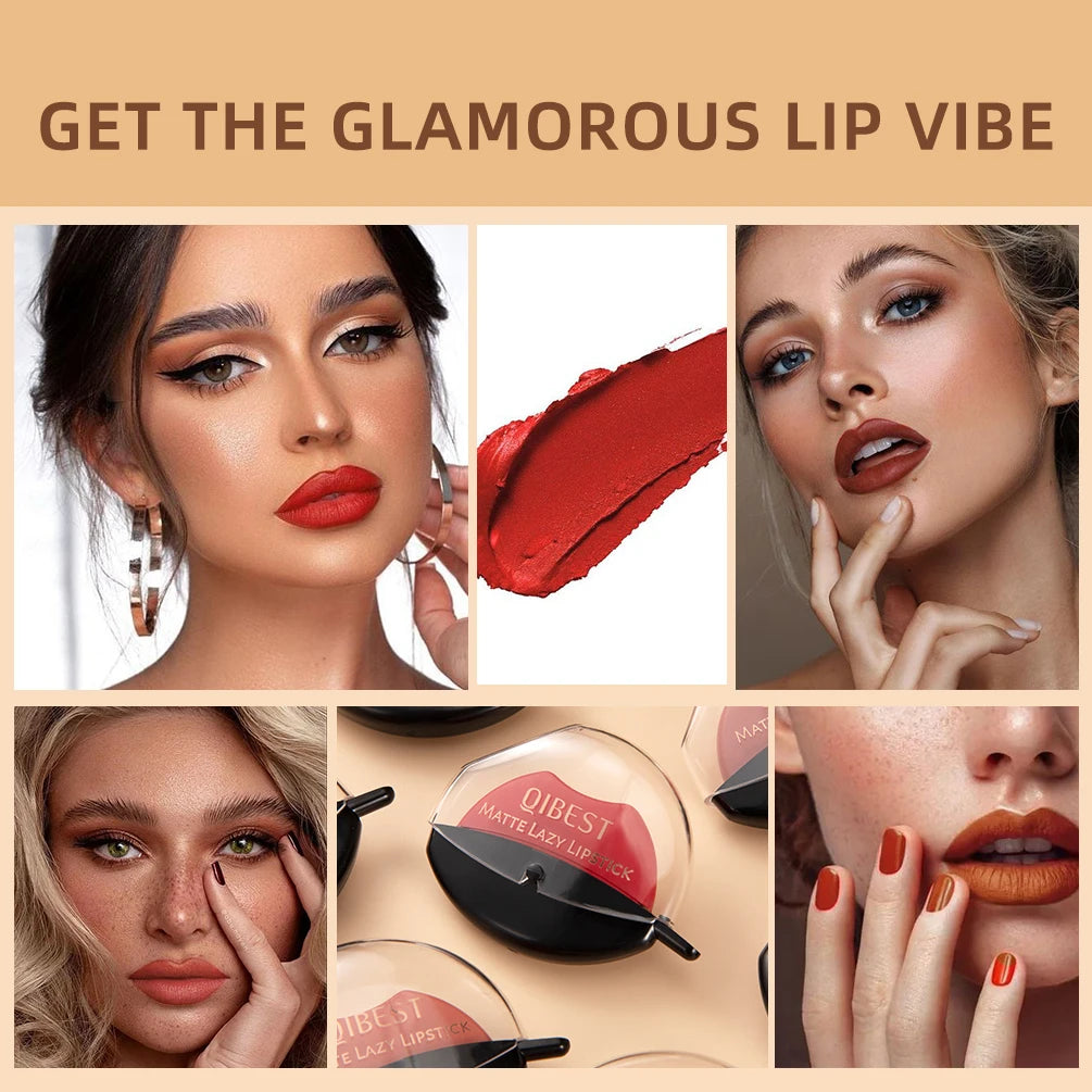 Lip-shaped lipstick seal Sip into makeup lazy blush lipstick Matte makeup effect Moisturizing lip gloss Waterproof non-stick cup Good Vibrations