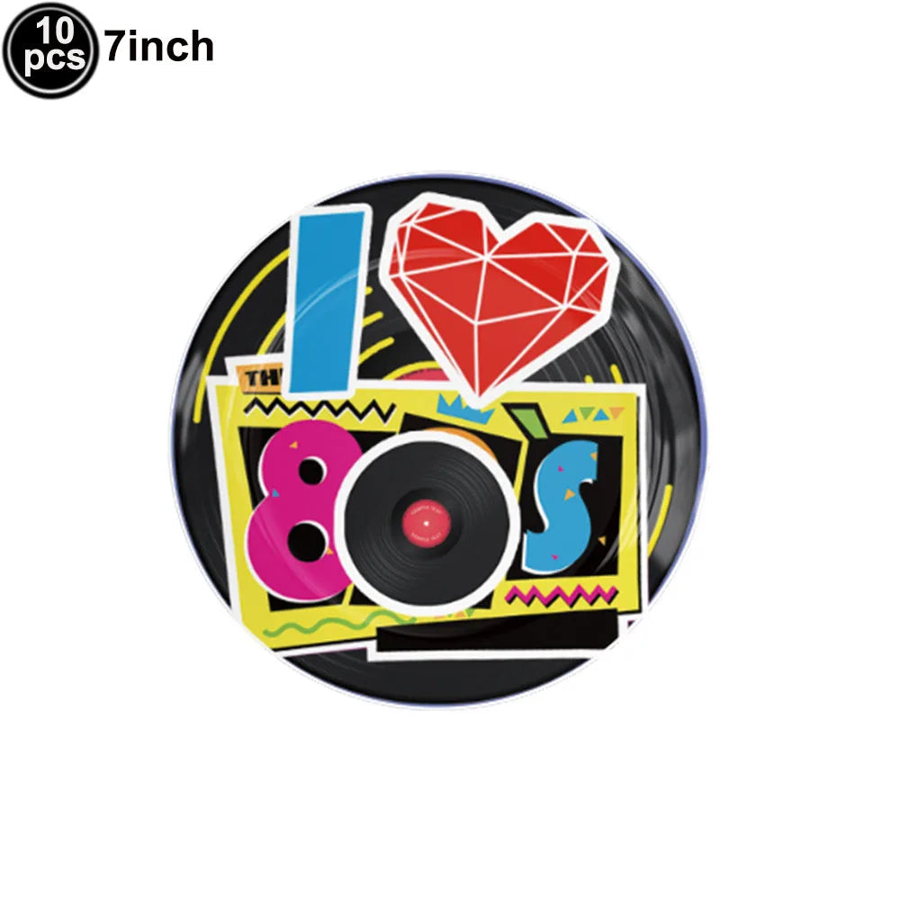80s Party Table Covers Disposable Plastic Tablecloths Back to The 80s Party Supplies Decorations 80's Theme Disposable Tableware Good Vibrations
