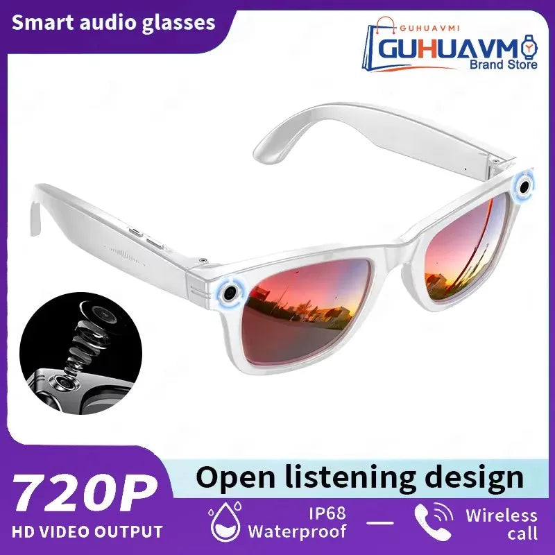Smart Glasses HD Recording Videos AI Photo Recognition Answer Translation 290mAh Large Battery IP67 Waterproof Bluetooth Glasses Good Vibrations
