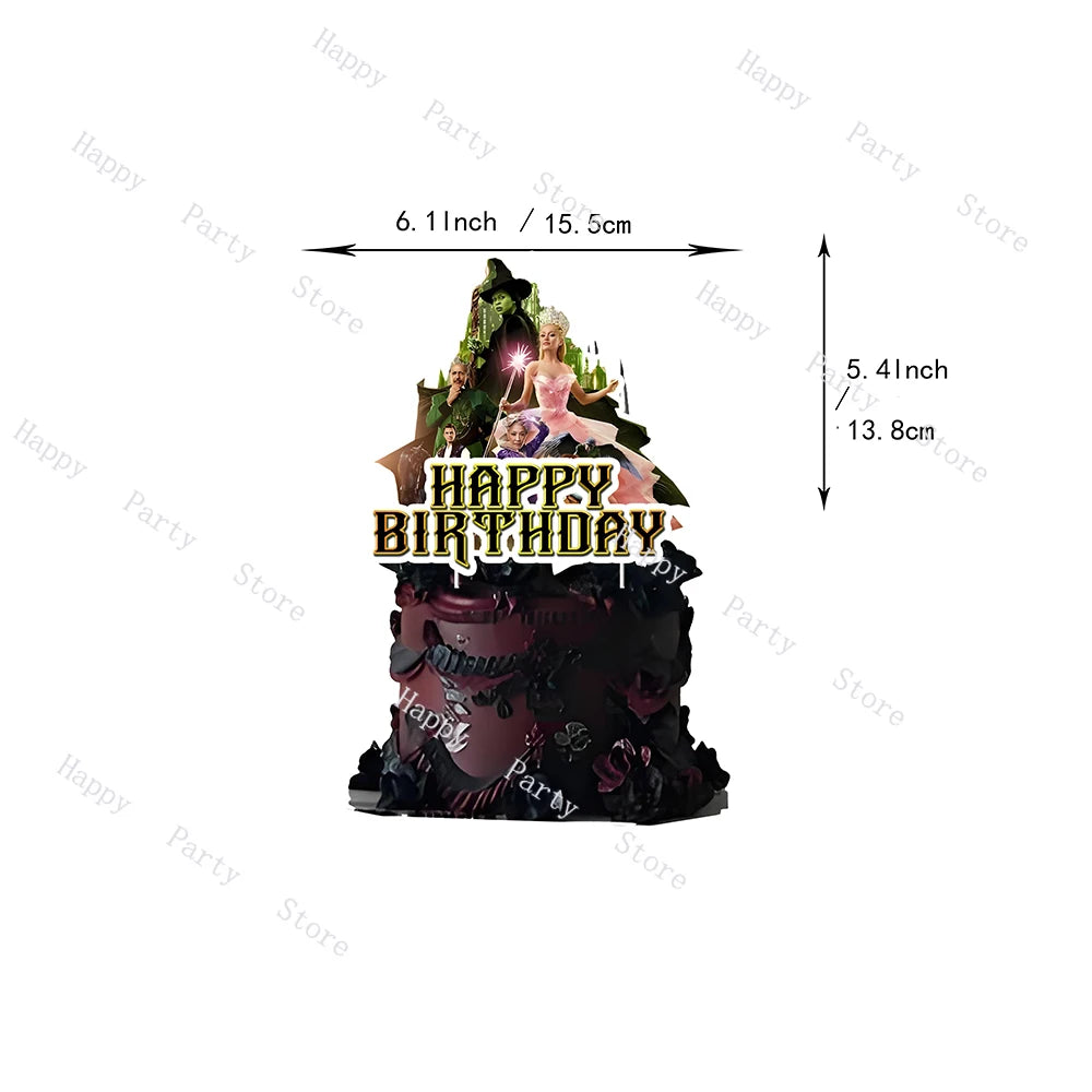 Wicked Birthday Party Decoration Magic Witch Balloon Backdrop Tableware Split Sales Wicked Birthday Party Supplies Good Vibrations