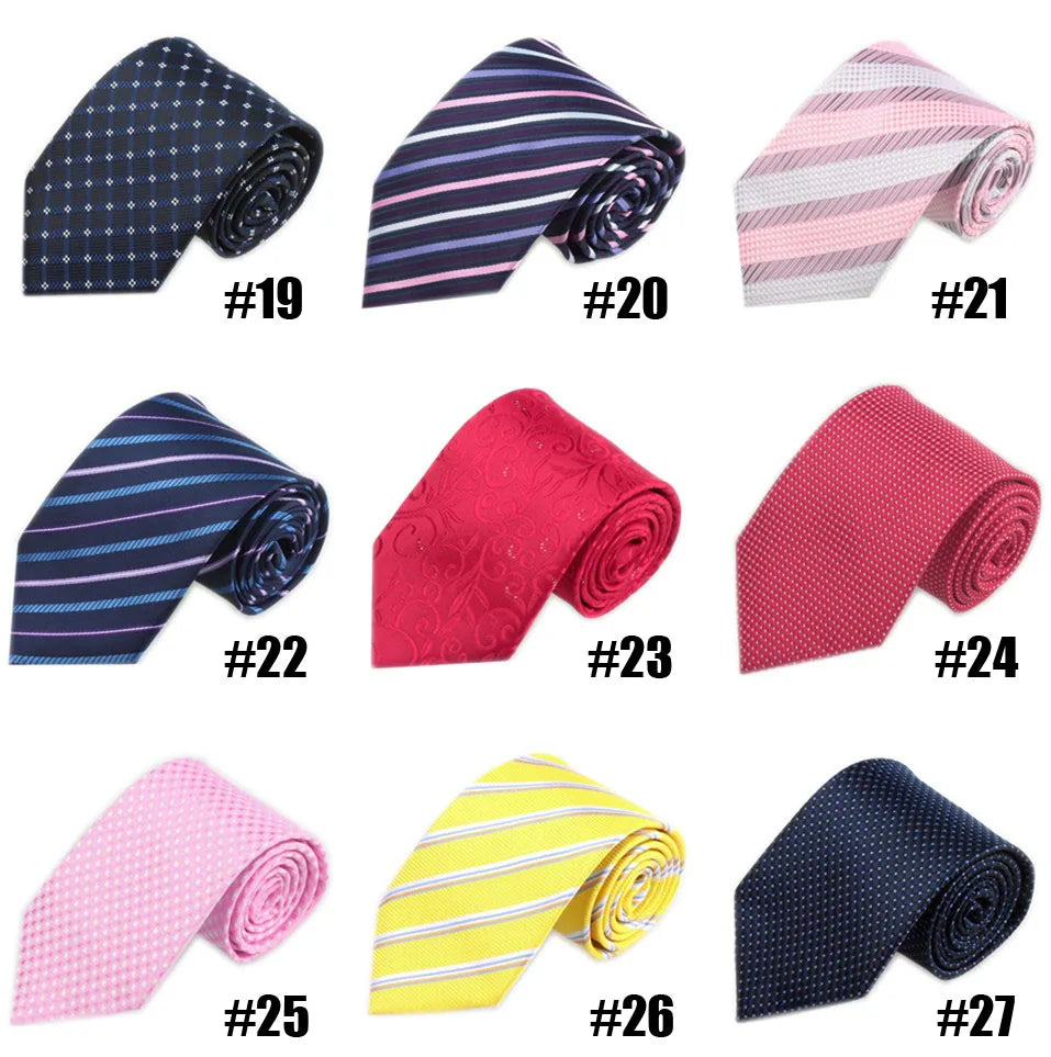 Fashion Ties for Men Women 8cm 3.15'' Business Wedding Accessories Silk Tie Mens Black Blue Gray White Pink Red Necktie Good Vibrations