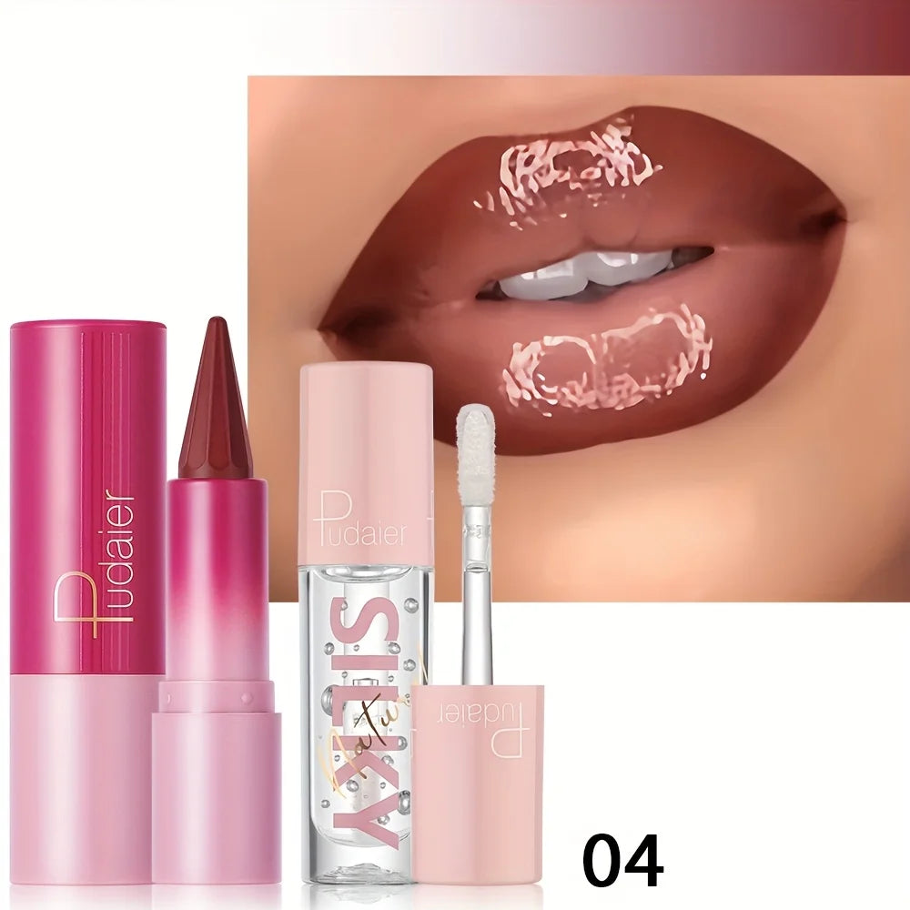 Silky Smooth Lipstick & Nourishing Lip Oil Set - Create Versatile Stunning Looks with Long-Lasting Hydration - Ideal for Effortl Good Vibrations