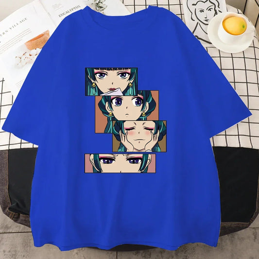 New Womens Anime Harajuku Shirt Cute Anime The Apothecary Diaries Graphic Womens T-Shirt Tops Good Vibrations