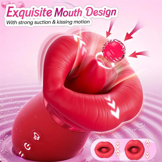 Rose Tongue licking Sucking Vibrator Adult Toy for Women Sexual Magic Massager Clit Nipple Stimulator Female Sex Toys Good Vibrations Adult Super Store
