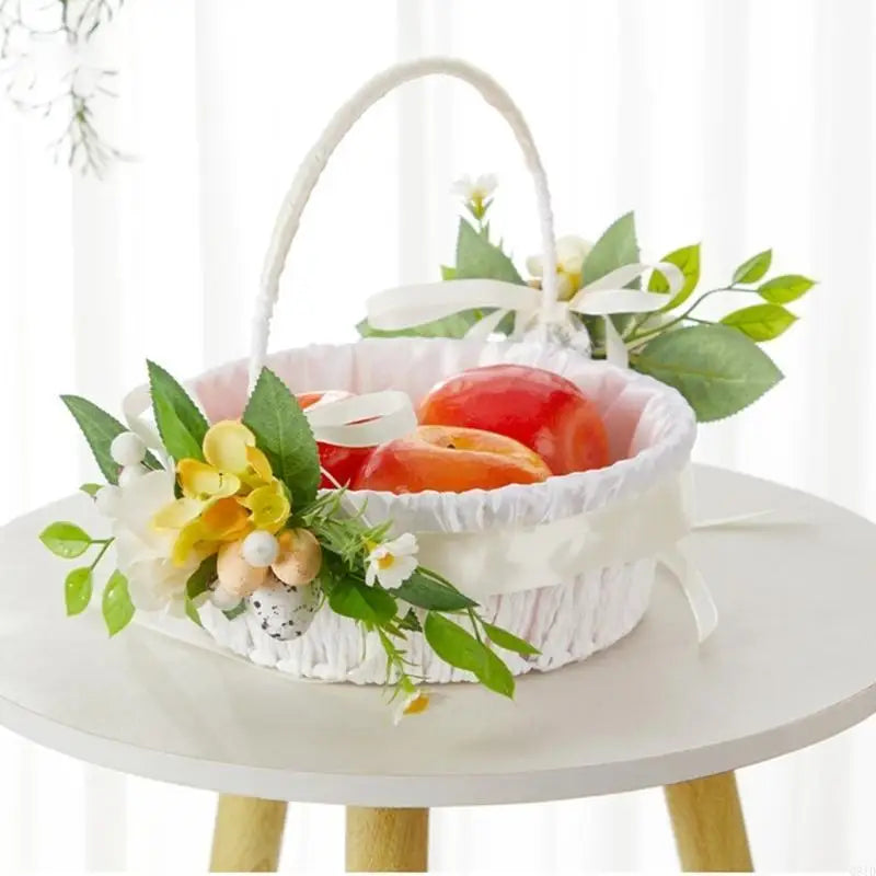 Natural Easter Theme Basket with Decorative Egg Flower For Couples And for Outdoor Activity Spring Event Good Vibrations