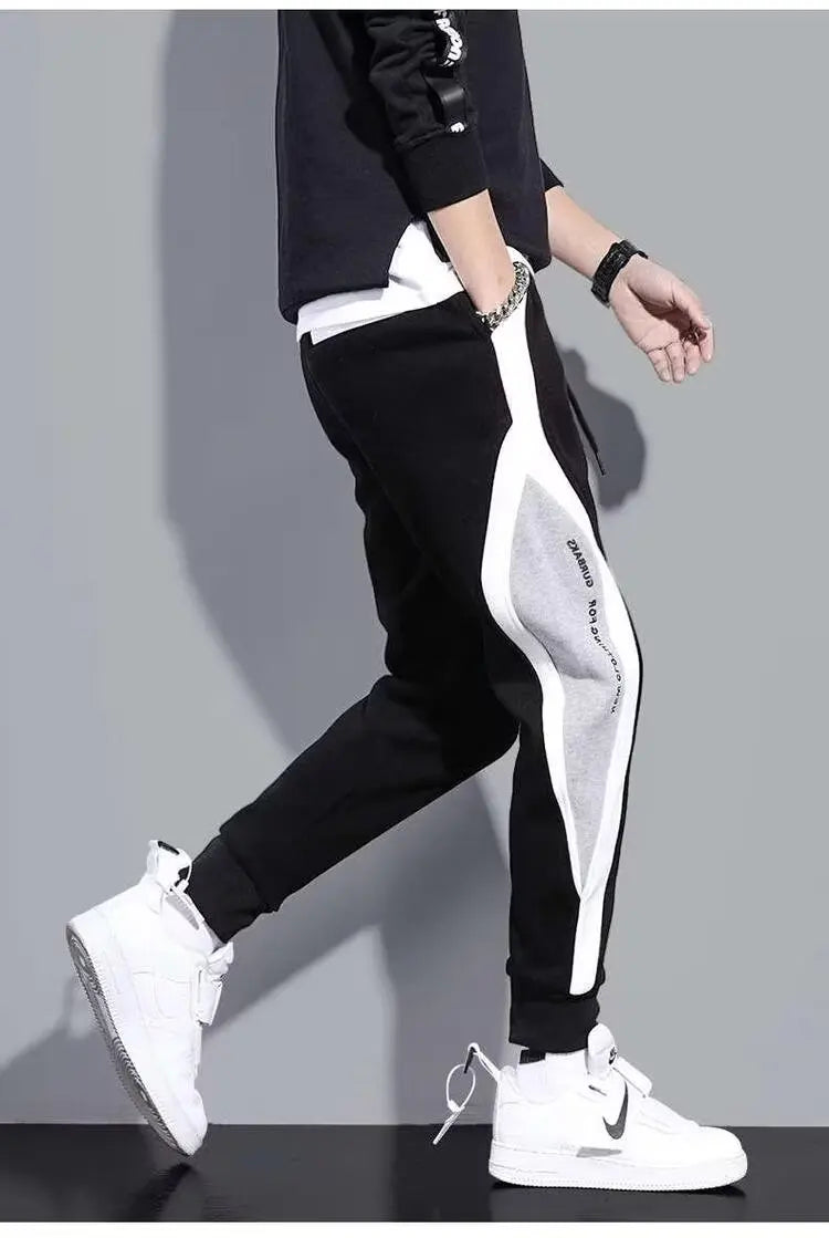 Men Black Pants Hip Hop Drawstring Jogger Fashion Comfortable Trousers Male Casual Sweatpants Loose Elastic Waist Sportswear Good Vibrations