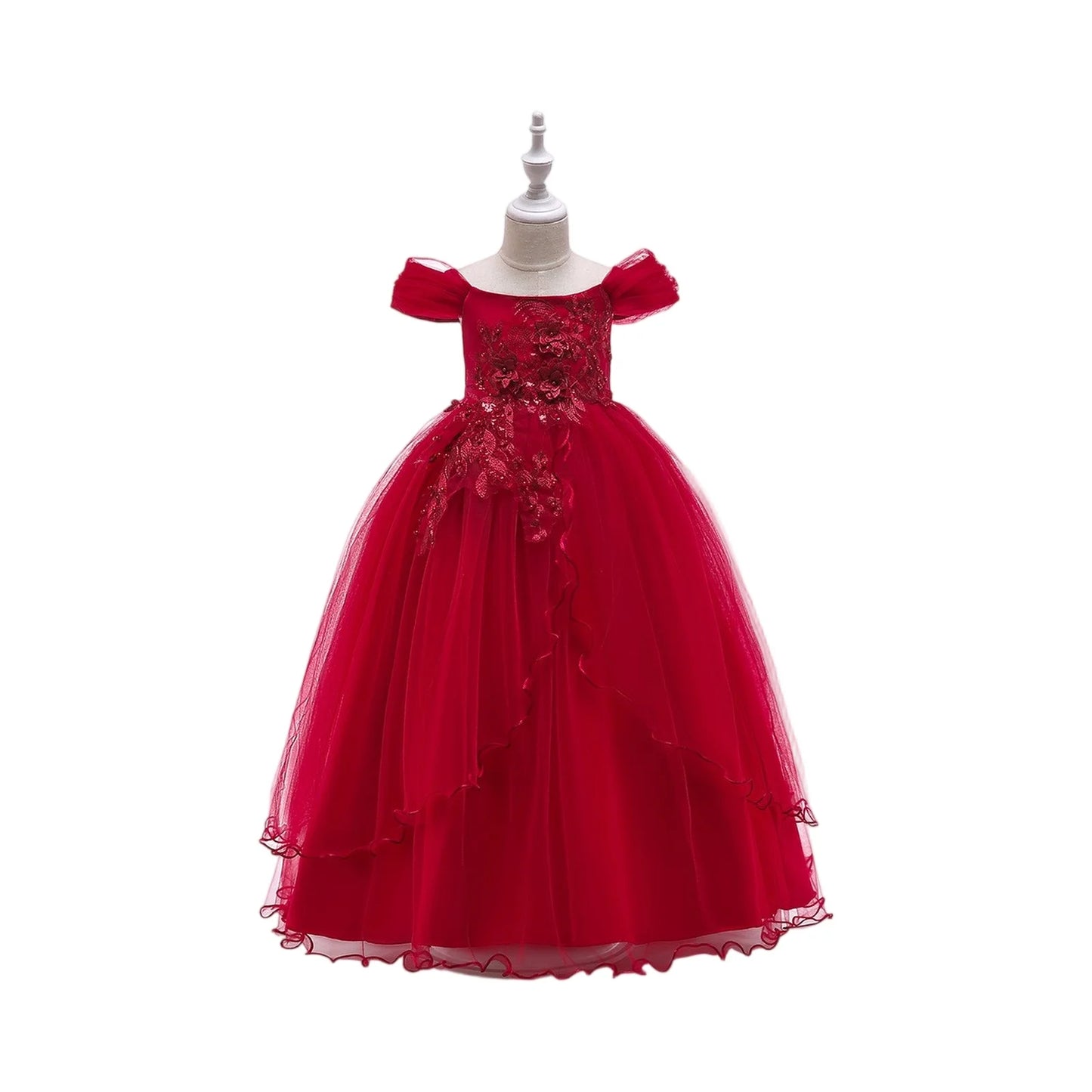 Kids Bridesmaid Dress For Girls Long Lace Wedding Prom Gown Flower Girl Party Dresses Children Formal Evening Clothes