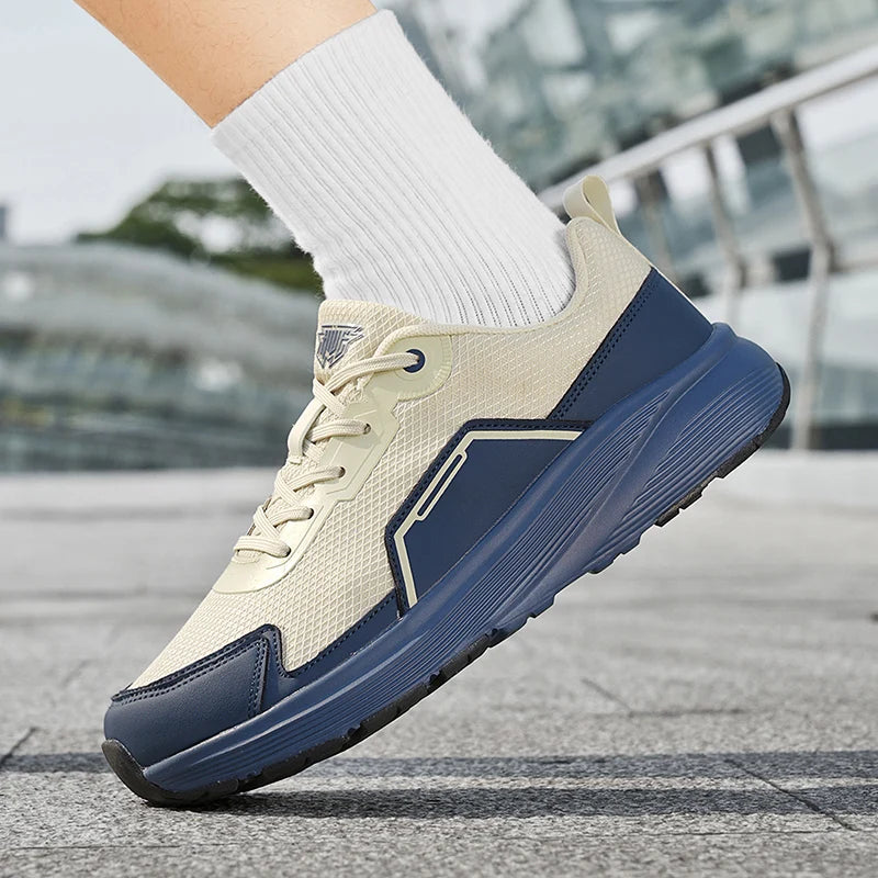 New Men's Wide Women's Shock Absorption Sports Sneakers Comfortable Breathable Mesh Lining Lightweight Rebound Running Shoes Good Vibrations