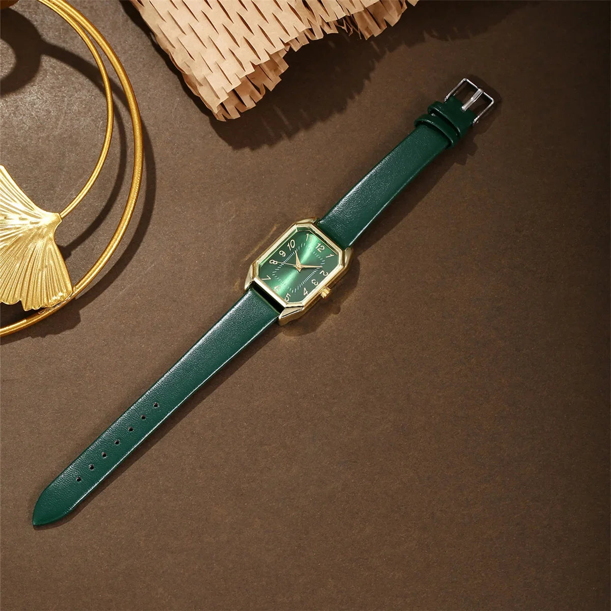 6/5/1PCS Luxury Fashion Square Women's Watches Brand Ladies Quartz Wristwatch Jewelry Set Classic Simple Femme Relogio Feminino Good Vibrations