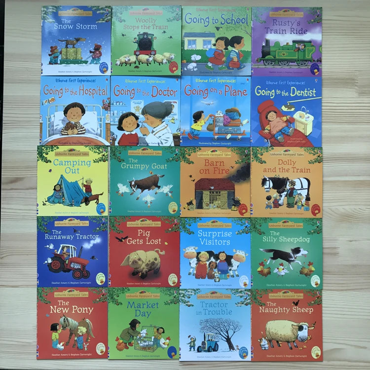 20Books/set 15X15Cm Kids Usborne Picture Books for Children Baby Famous Story English Child Book Educativo Infantil Good Vibrations