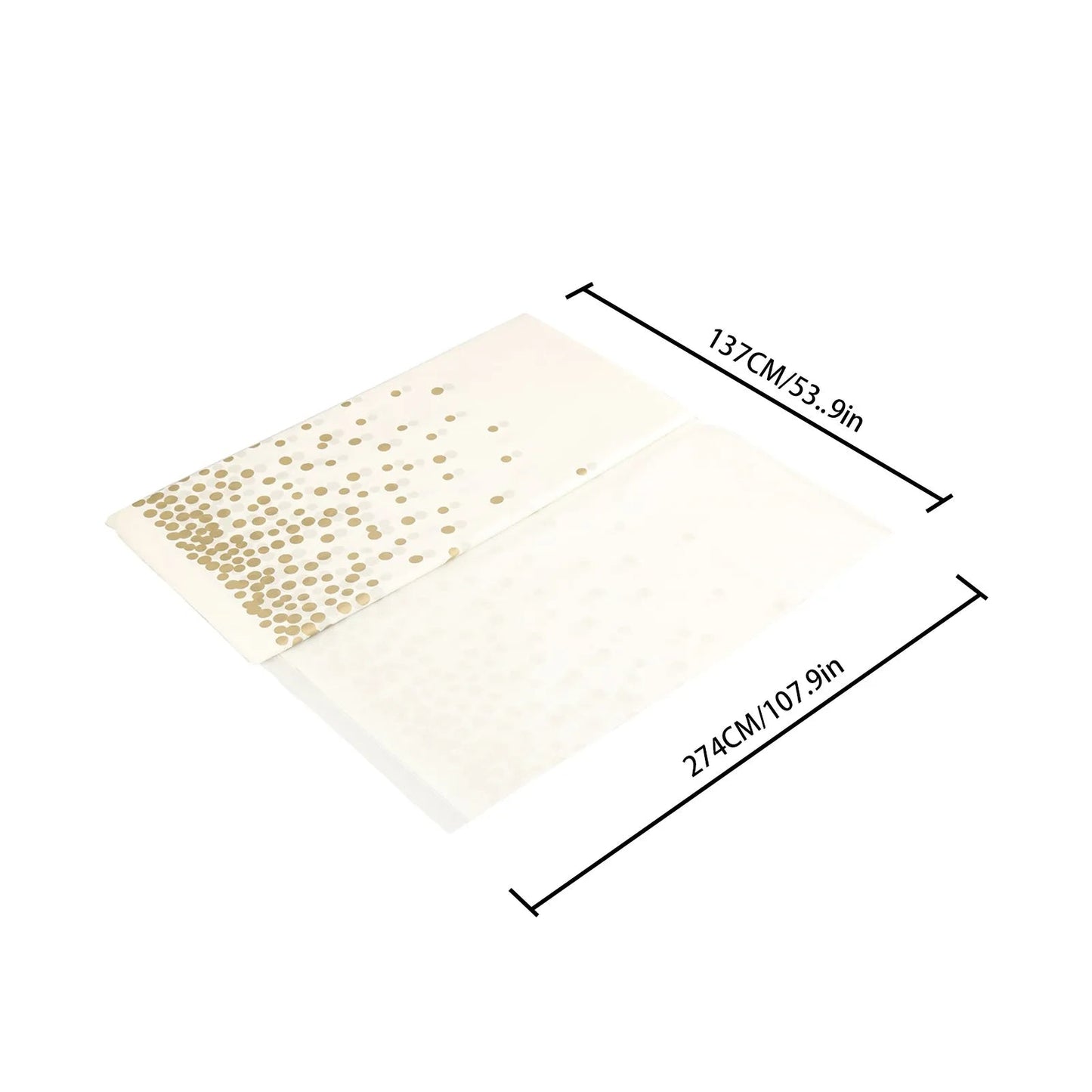 Plastic Disposable Tablecloth Rectangle Party Table Cover Gold Dot Waterproof Table Cloth for Wedding Birthday Party Decor Good Vibrations