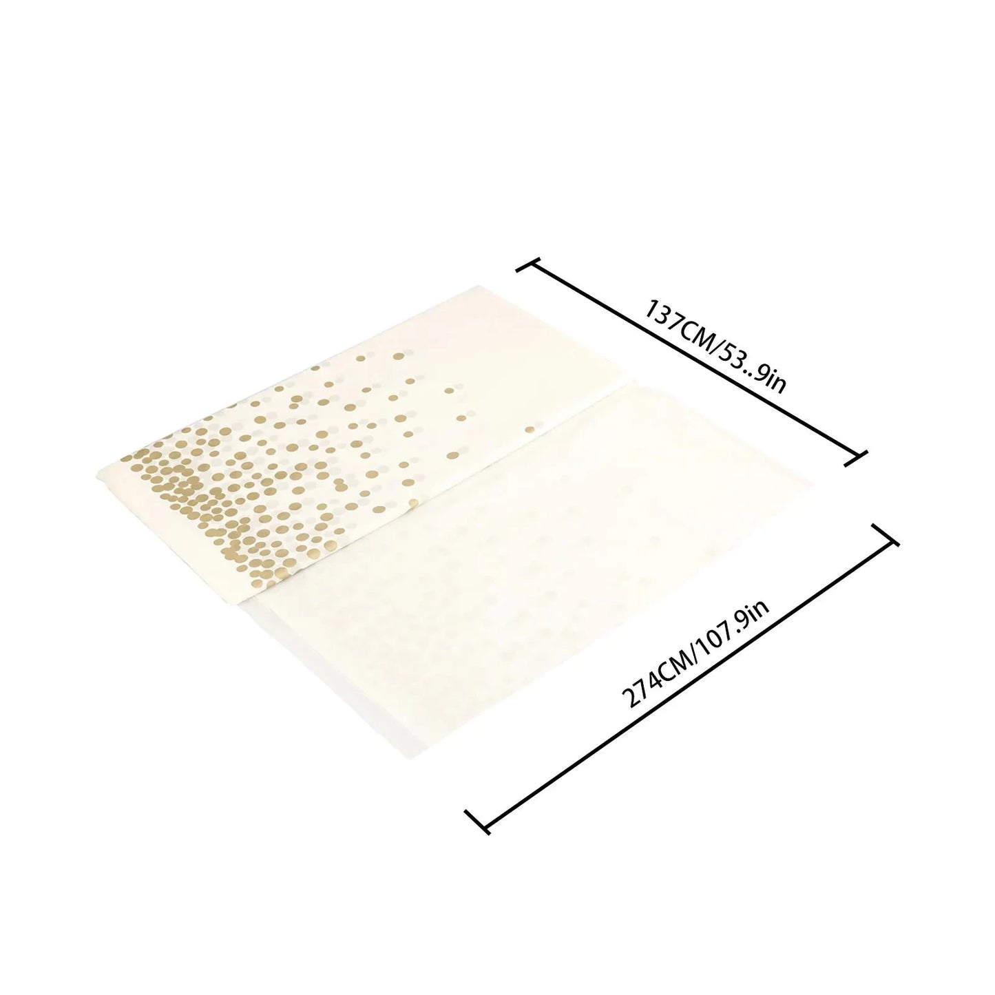 Plastic Disposable Tablecloth Rectangle Party Table Cover Gold Dot Waterproof Table Cloth for Wedding Birthday Party Decor Good Vibrations