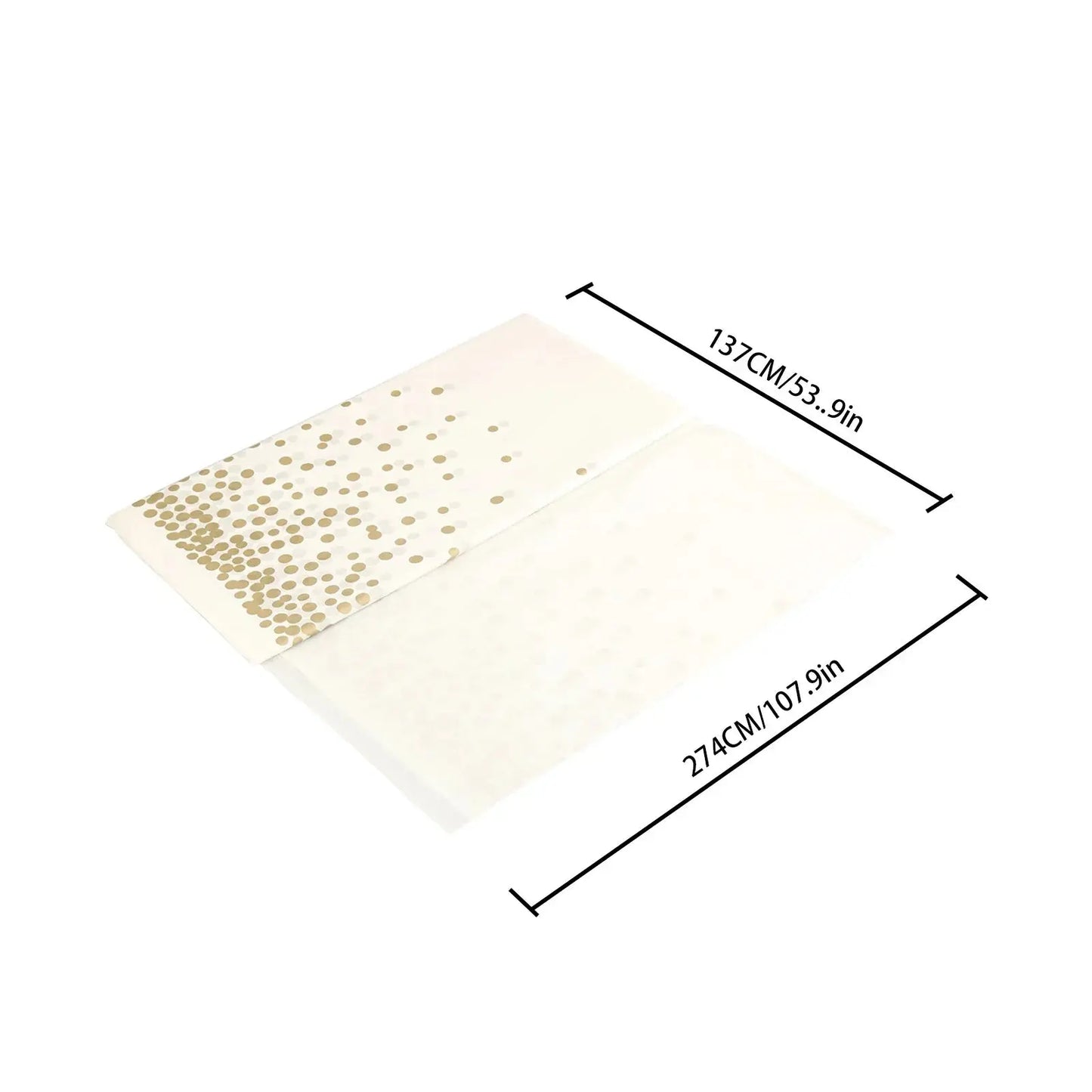 Plastic Disposable Tablecloth Rectangle Party Table Cover Gold Dot Waterproof Table Cloth for Wedding Birthday Party Decor Good Vibrations