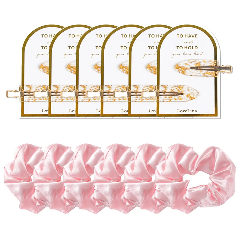 12pcs Bridesmaid Proposal Gifts Bridesmaid Hair Clips Hair Ties Scrunchies Set Bachelorette Party Wedding Bridal Shower Favors Good Vibrations