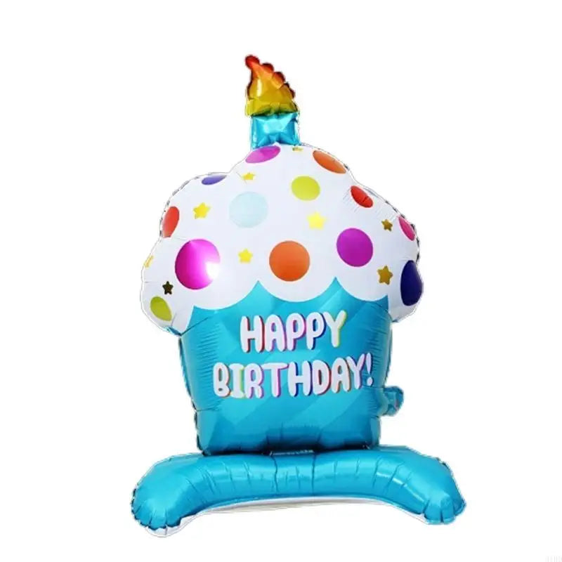 Happy Birthday Aluminum Foil Balloon Standing Base Cupcake Aluminum Foil Balloon For Birthday Baby Shower Anniversary Good Vibrations