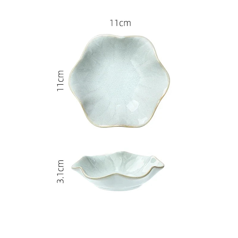 Japanese Ceramic Plate Retro Kiln Glaze Barbecue Mini Dipping Dish Sashimi Sushi Soy Sauce Dishes Home Desktop Snack Plates New Good Vibrations