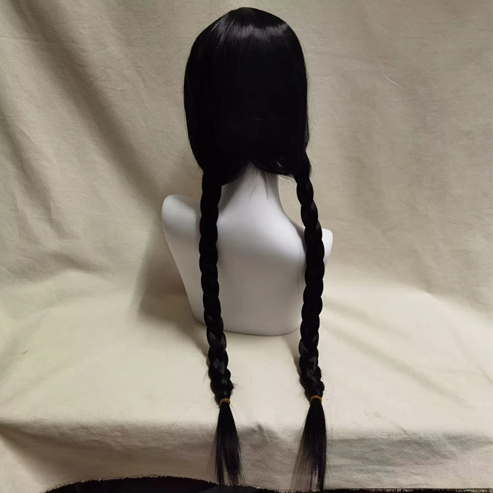 Girls Princess Cosplay Wigs Birthday Gift Wednesday Barbi Little Mermaid Hair Braid Wigs Kids Halloween Party Accessorie Good Vibrations