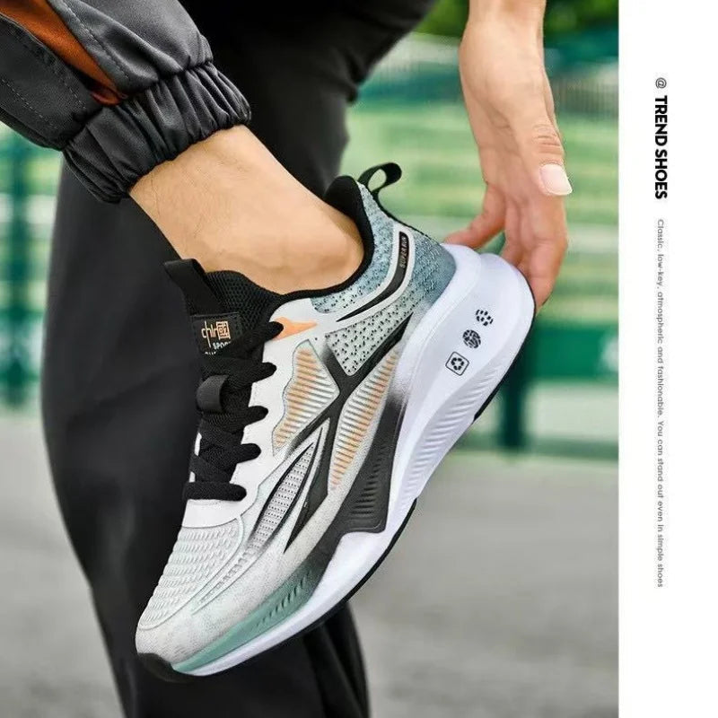 Outdoor Men Running Shoes Breathable Male Casual Walking Sneakers Lightweight Sport Shoes Comfortable Athletic Training Footwear Good Vibrations