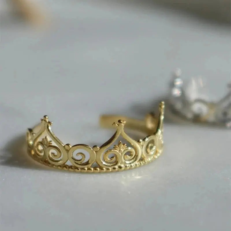 Crown Rings ,Jewelry For Women Girls , Princess Crown, Fashion Wedding Party Accessories, Silver Plated, Anneliese's Ring Gifts Good Vibrations Adult Super Store